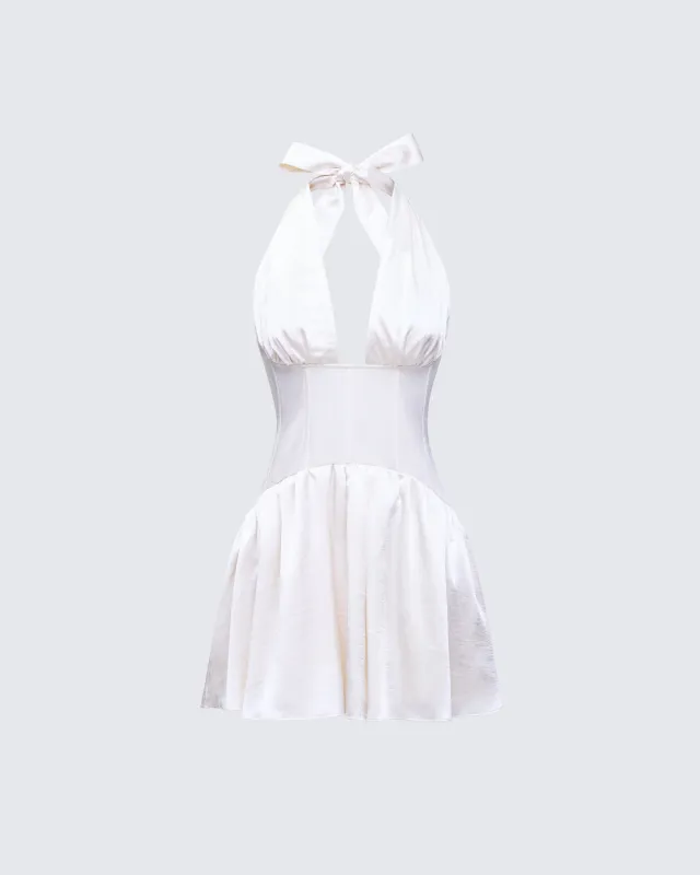 Sunniva White Corset Mini Dress sold by Finesse