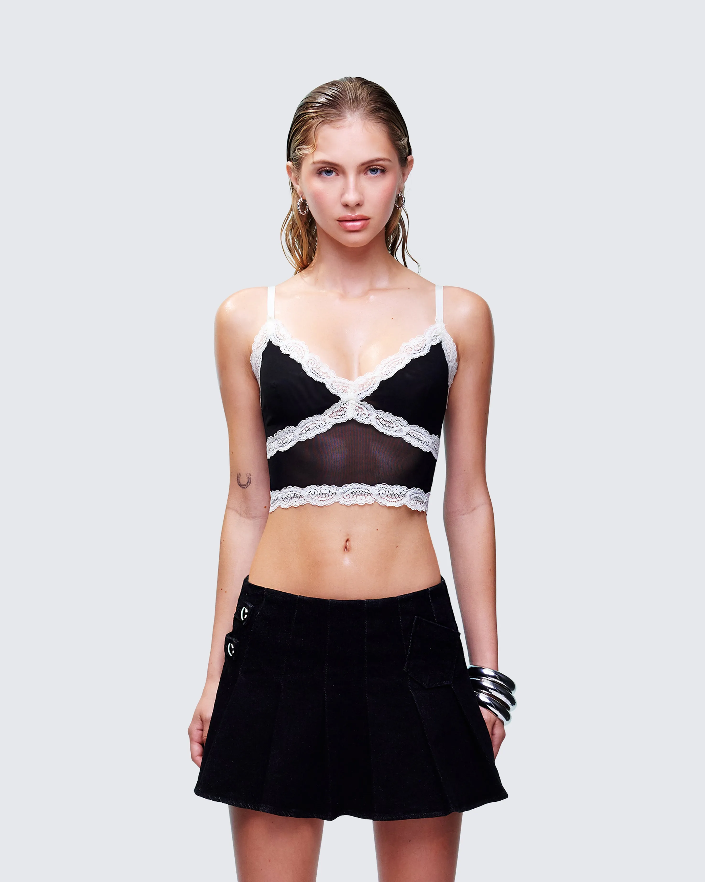 Aurelia Black Mesh Cami sold by Finesse product image thumbnail 2