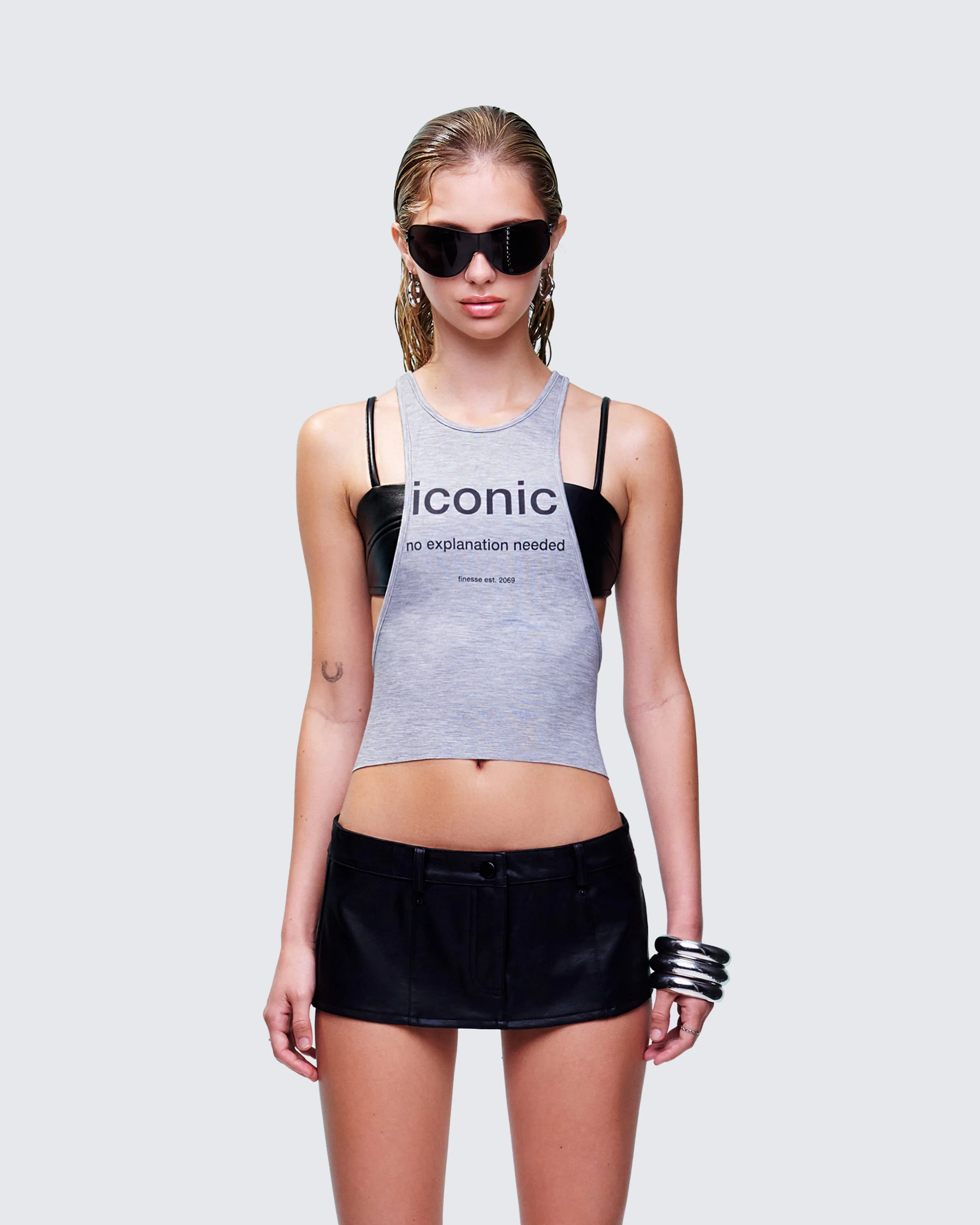 Dido Grey Marl Cutaway Graphic Tank sold by Finesse product image thumbnail 2
