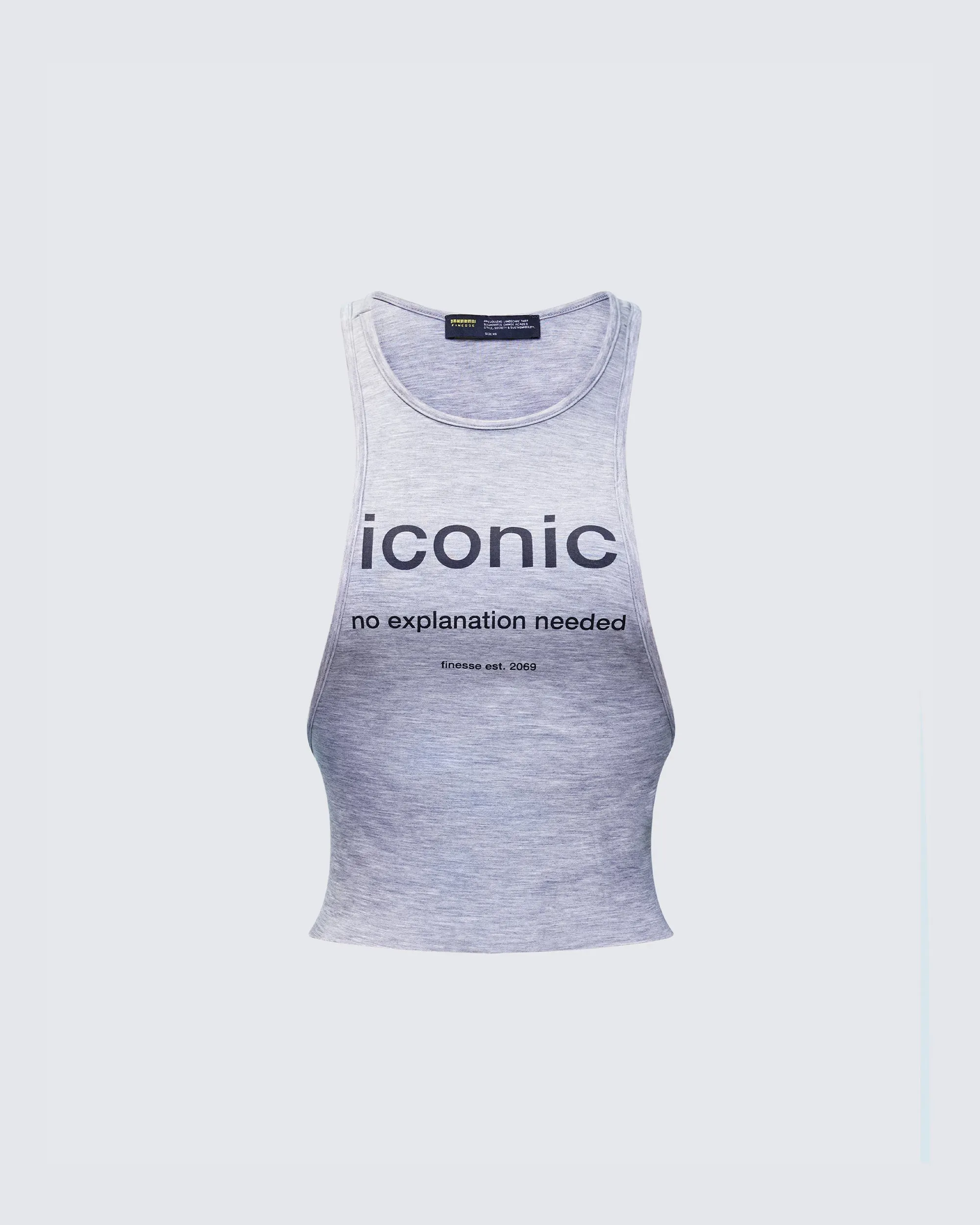 Dido Grey Marl Cutaway Graphic Tank sold by Finesse