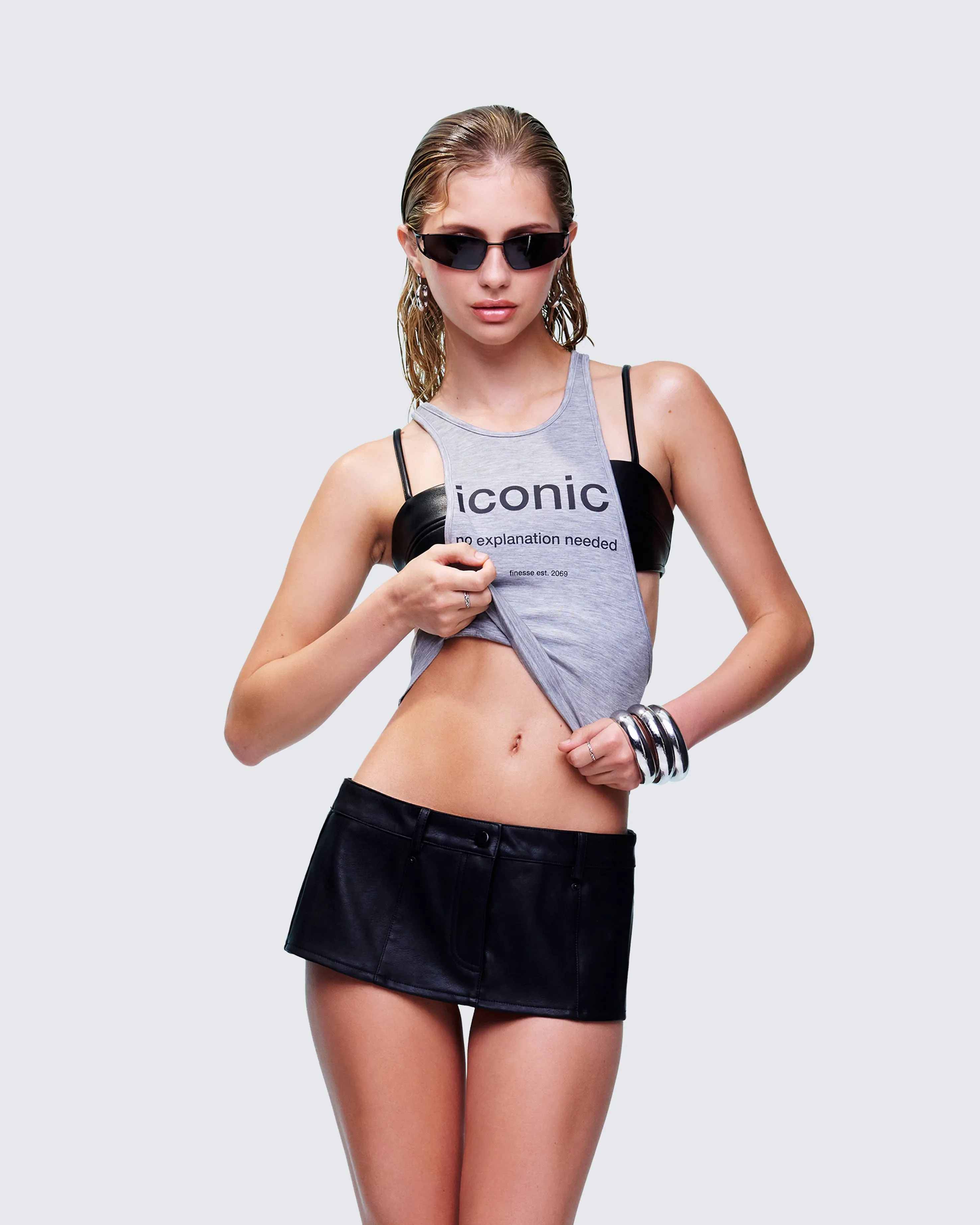 Dido Grey Marl Cutaway Graphic Tank sold by Finesse product image thumbnail 3