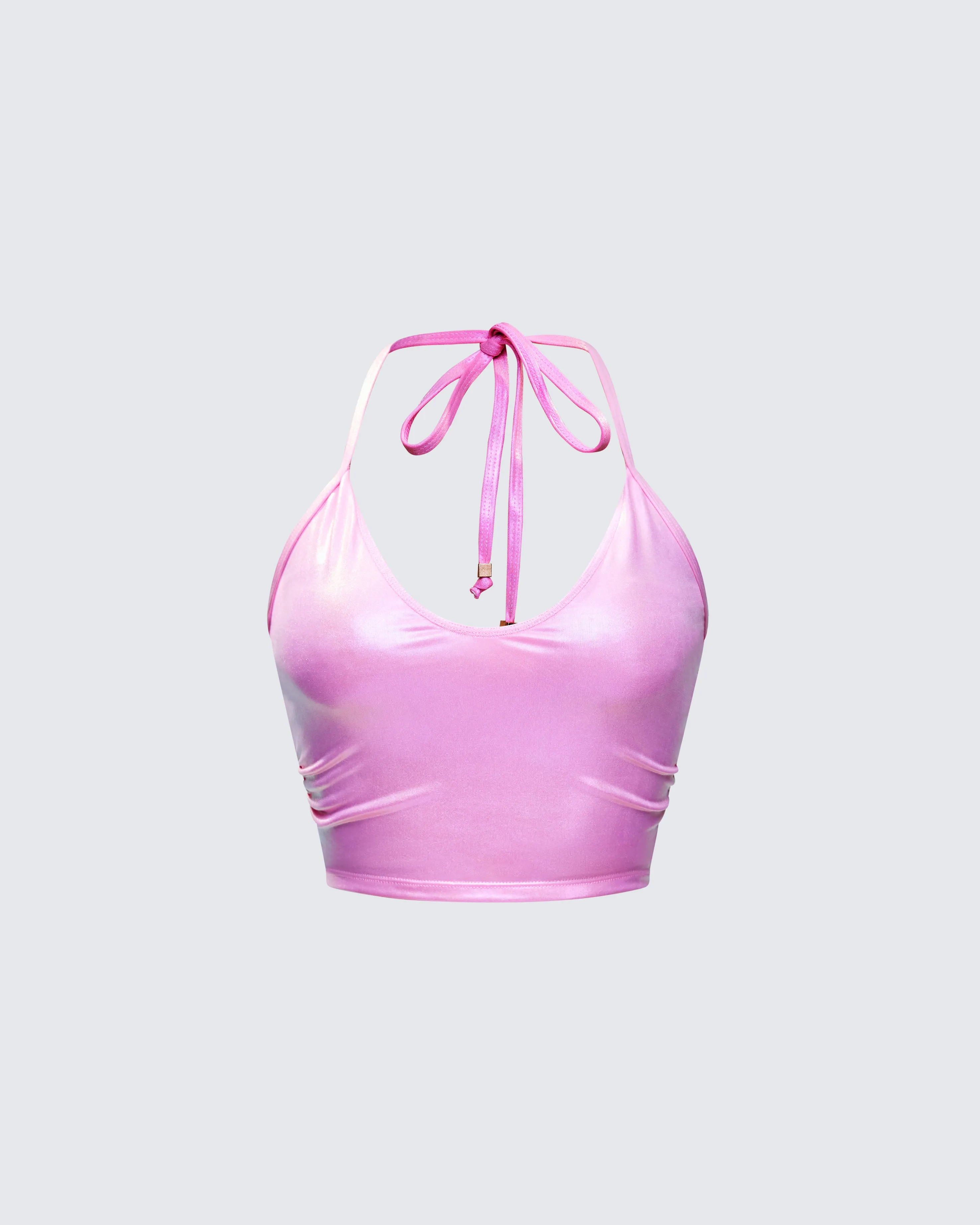 Naijah Pink Metallic Tankini Top sold by Finesse