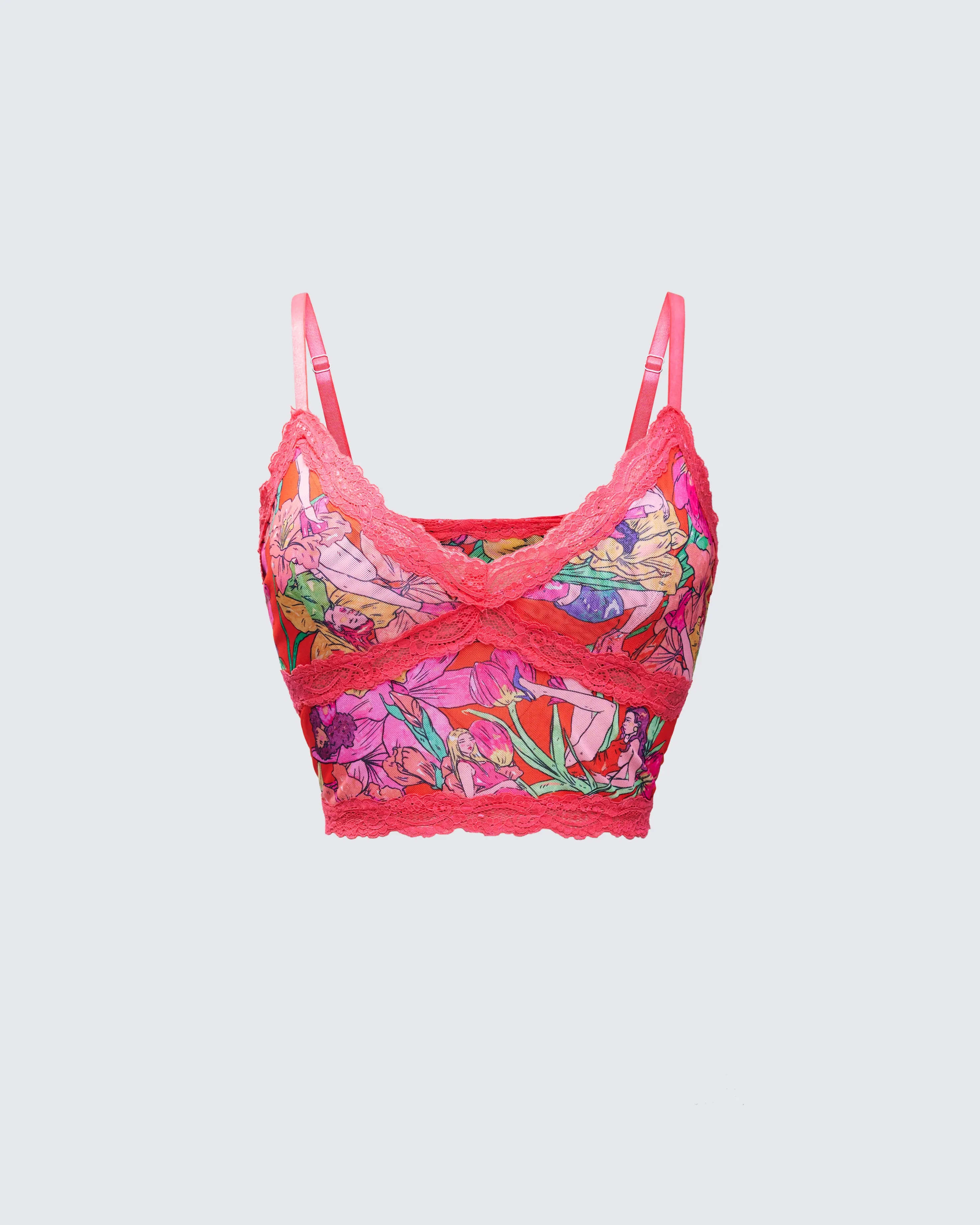 Aurelia Orange Printed Mesh Cami sold by Finesse
