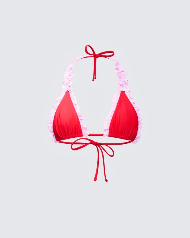Monroe Multi Ruffle Bikini Top sold by Finesse