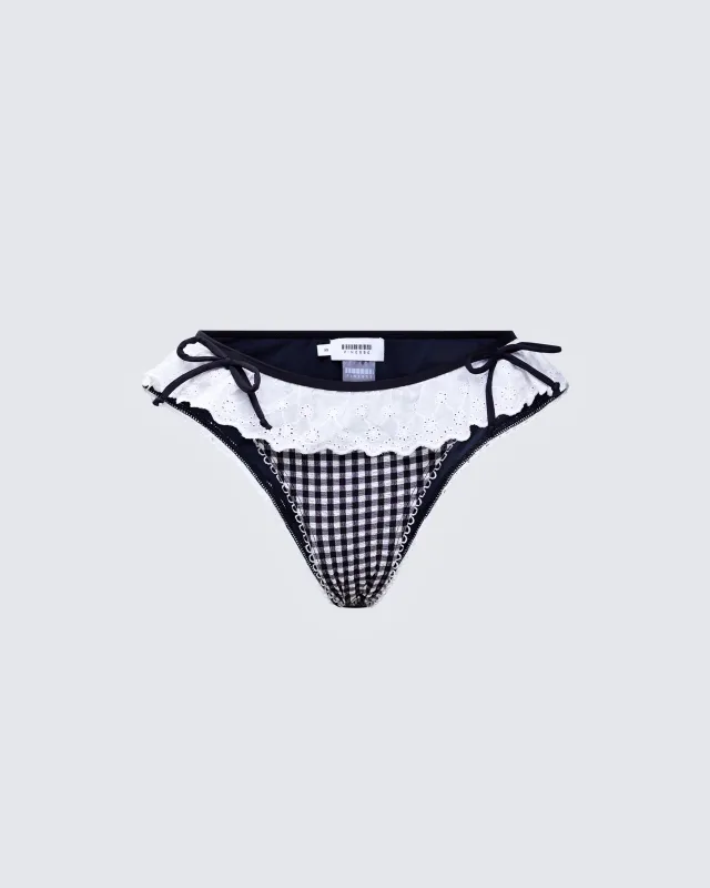 Birdie Multi Gingham Bikini Bottom sold by Finesse