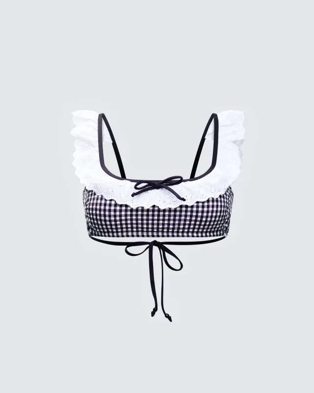 Birdie Multi Gingham Bikini Top made by Finesse