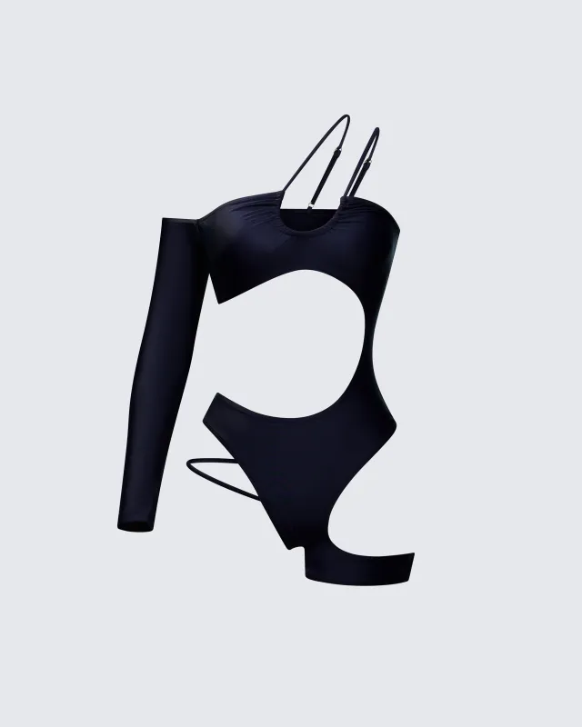 Astra Black Cut Out Swimsuit sold by Finesse