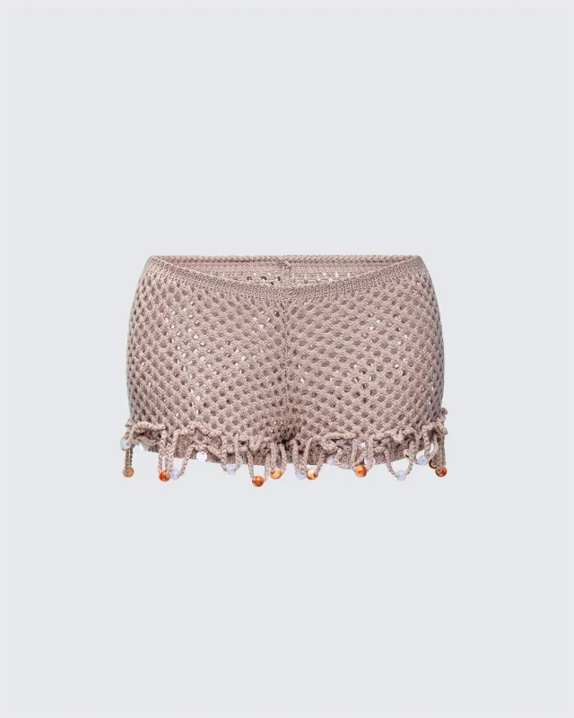 Rosia Stone Crochet Sequin Micro Shorts sold by Finesse