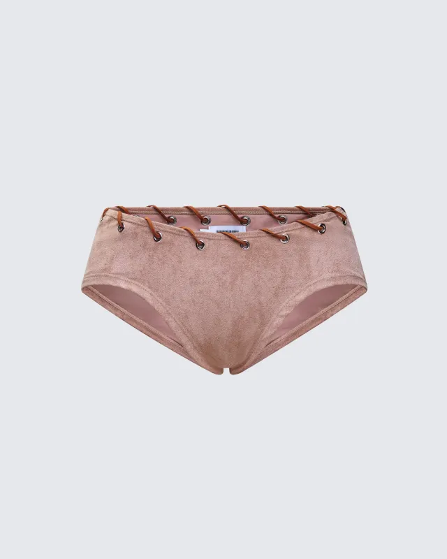 Dusk Tan Laced Swim Short sold by Finesse