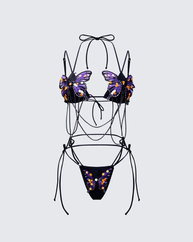 Saffy Butterfly Applique Bikini sold by Finesse