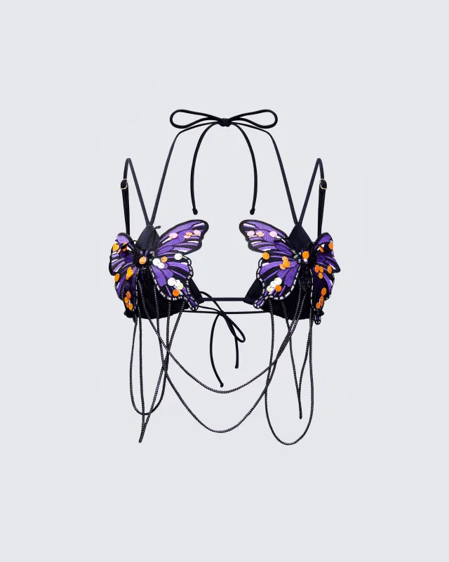 Saffy Butterfly Applique Bikini Top sold by Finesse