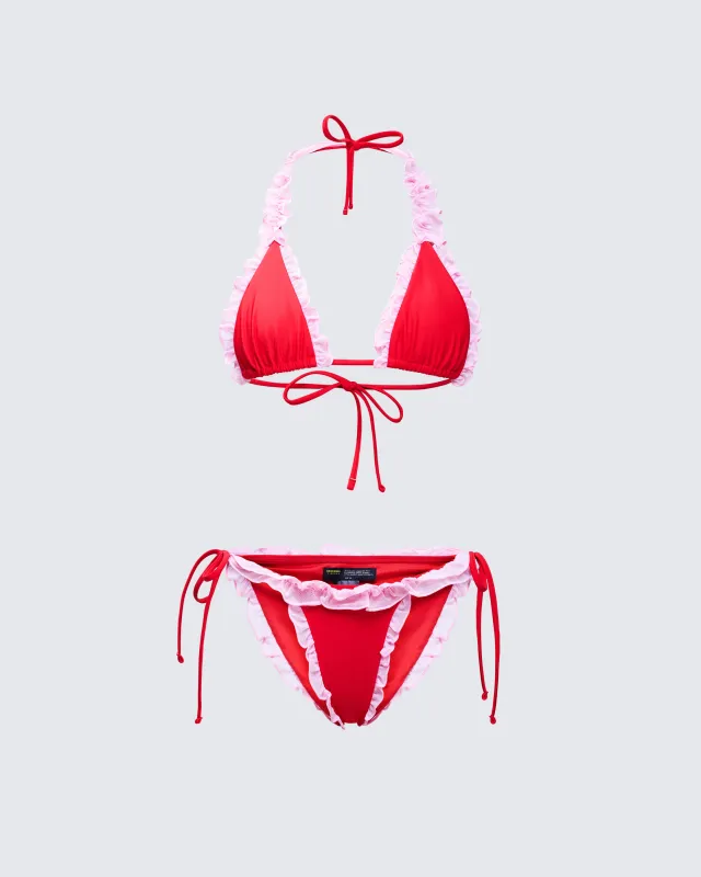 Monroe Multi Ruffle Bikini Set sold by Finesse
