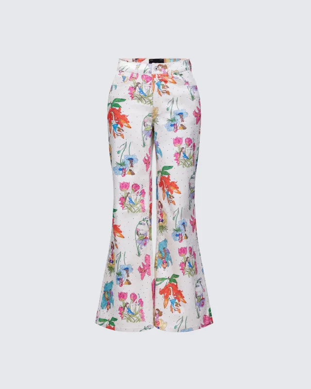 Lunara Ivory Embellished Twill Pant sold by Finesse