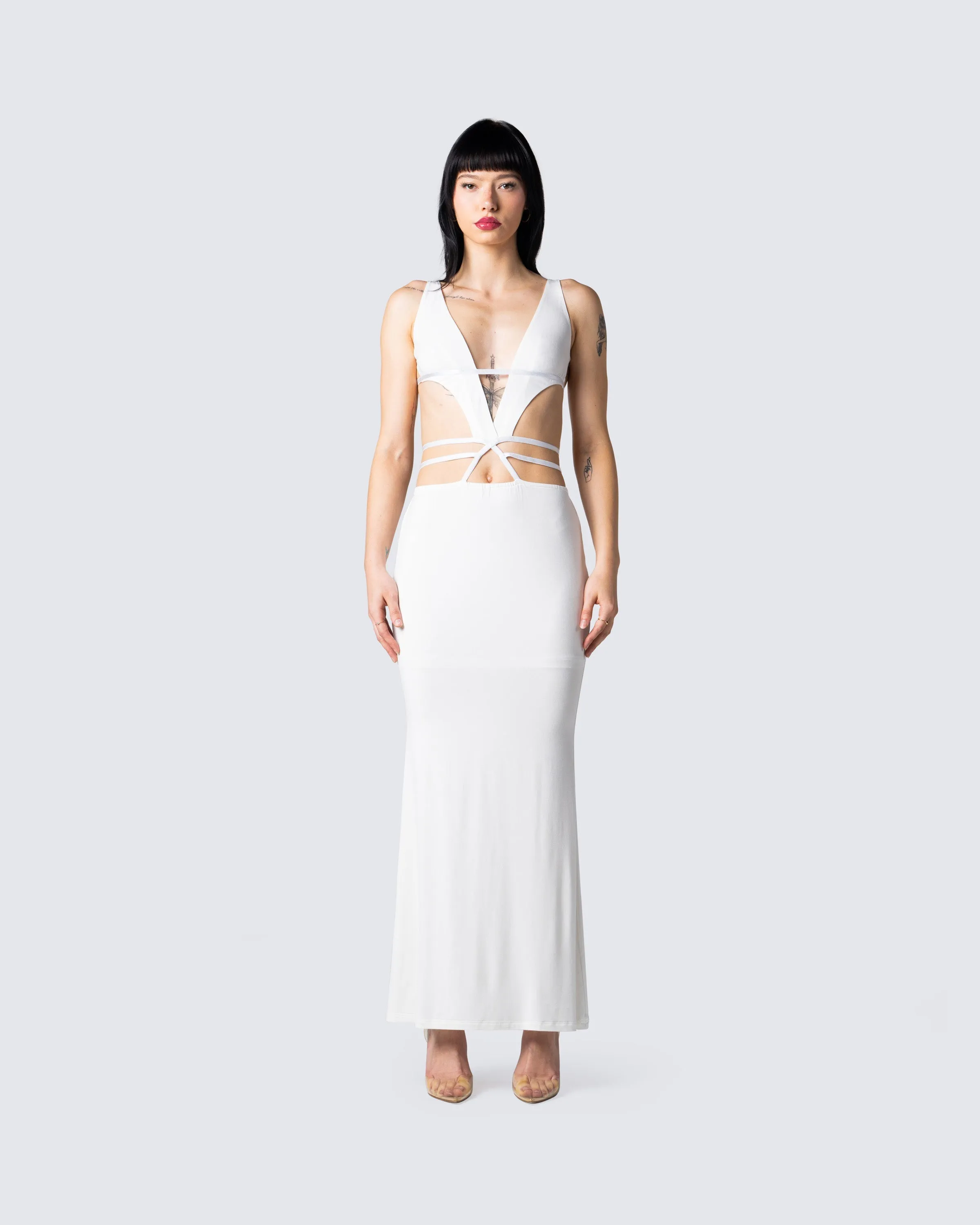 Pauline White Maxi Dress sold by Finesse product image thumbnail 4