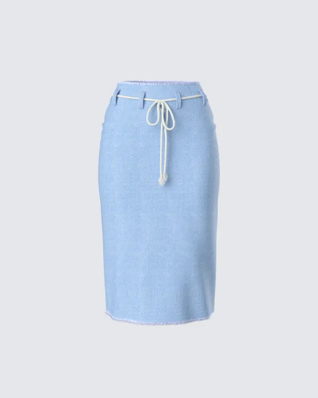 Heidi Blue Column Midi Denim Skirt sold by Finesse