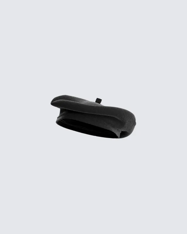 Felix Black Beret Hat made by Finesse