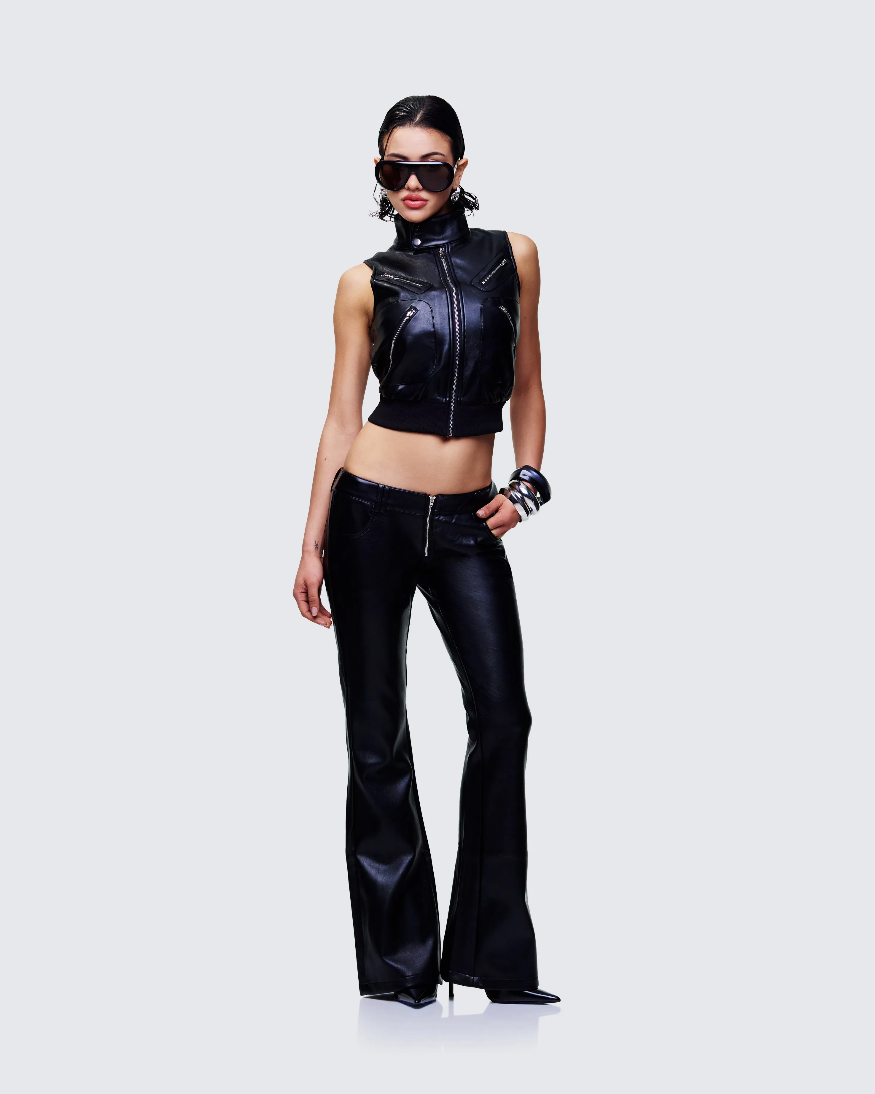 Salma Black Faux Lace Back Pants sold by Finesse product image thumbnail 5