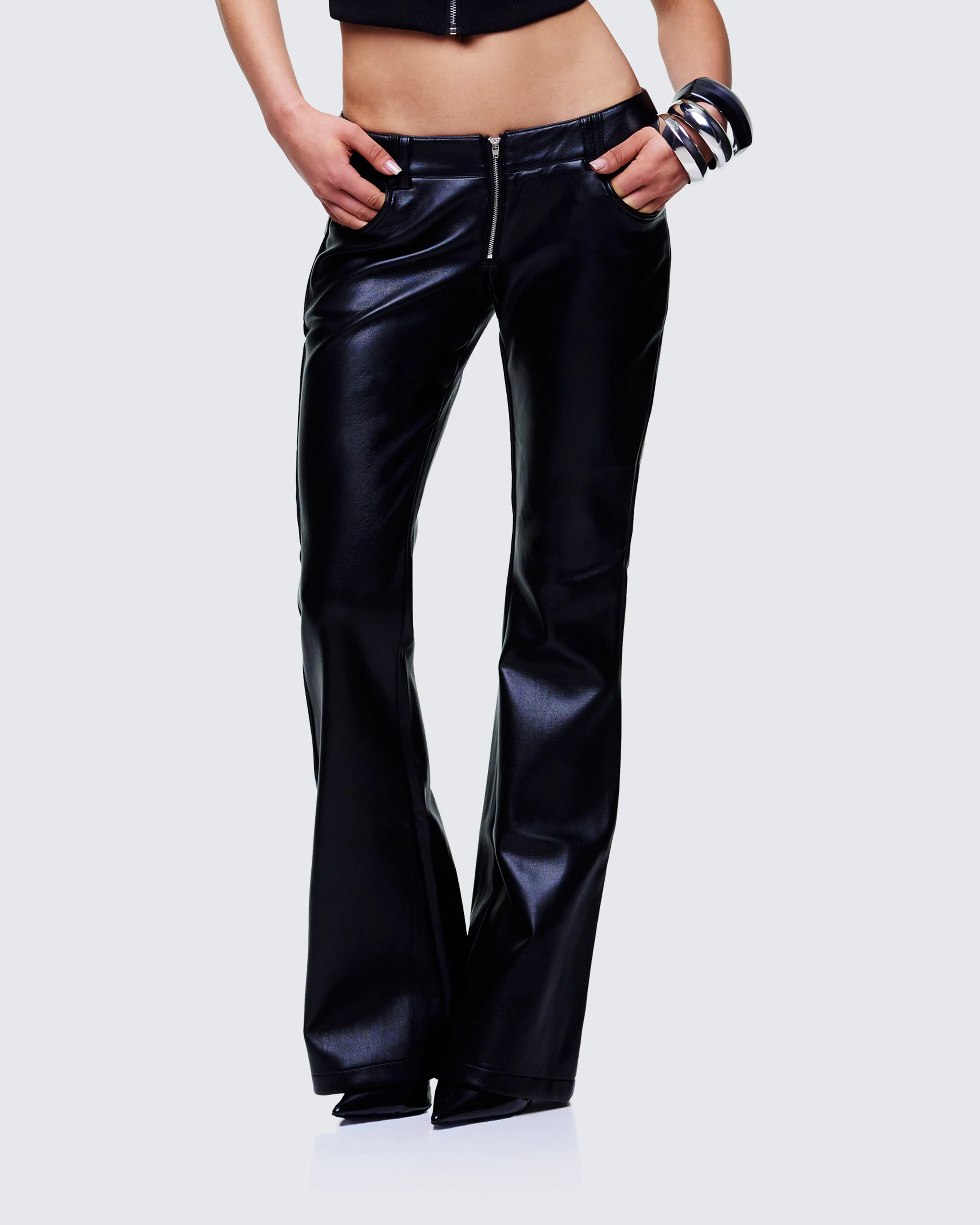 Salma Black Faux Lace Back Pants sold by Finesse product image thumbnail 3