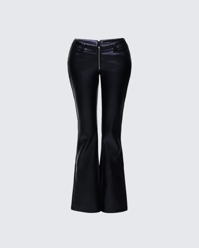 Salma Black Faux Lace Back Pants made by Finesse