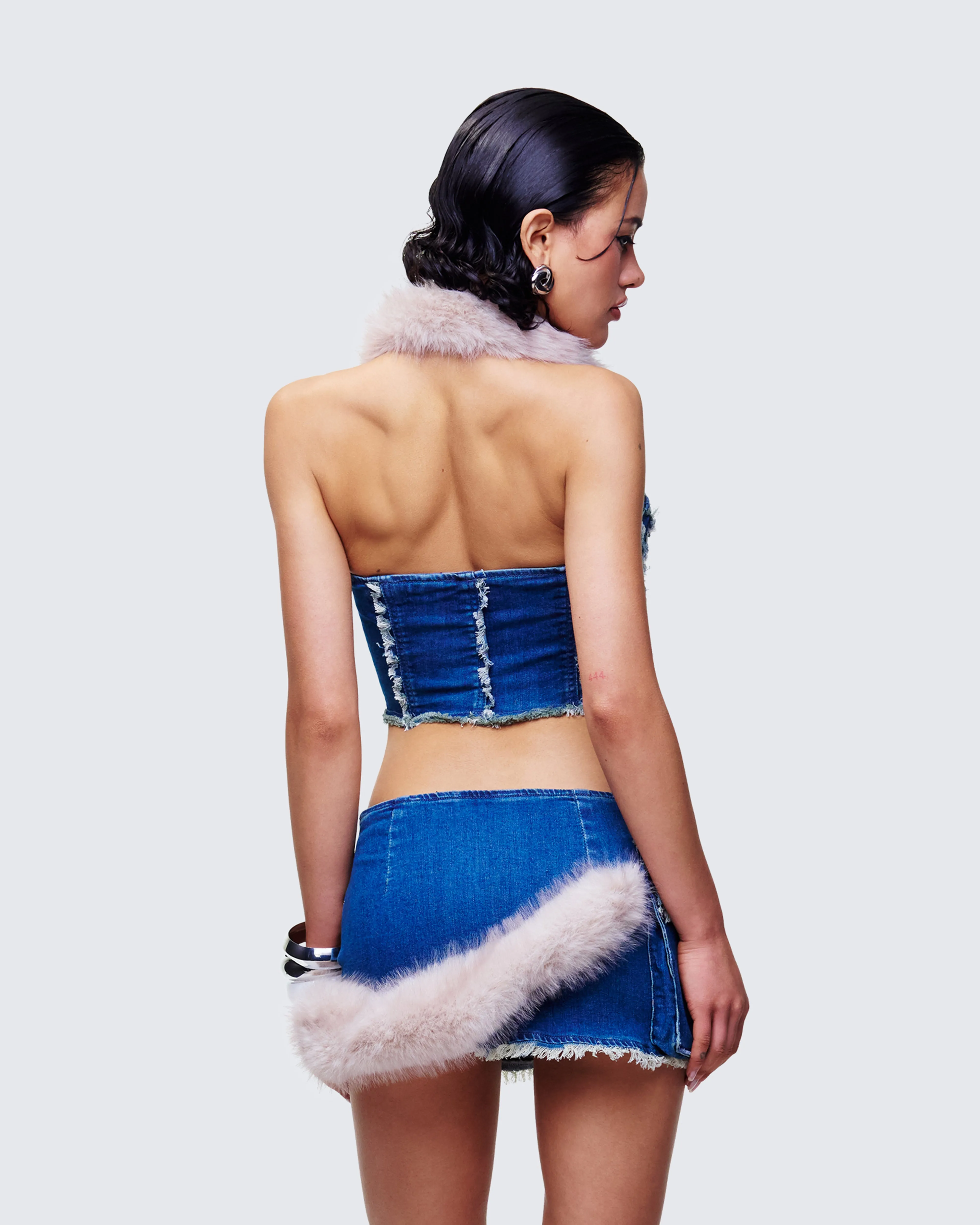 Sophelle Distressed Acid Wash Denim Corset sold by Finesse product image thumbnail 4