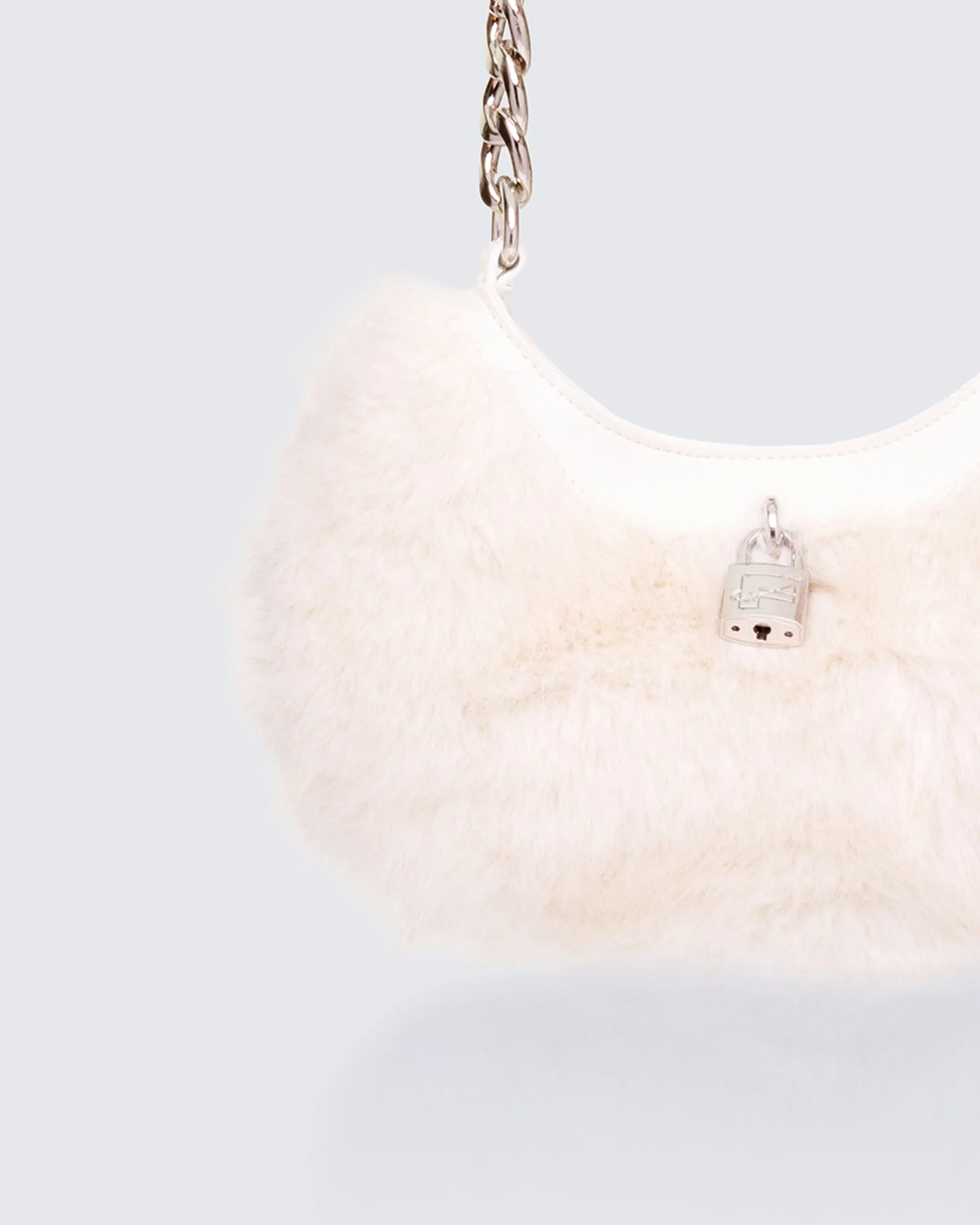 Dora White Fur Lock Bag sold by Finesse product image thumbnail 3