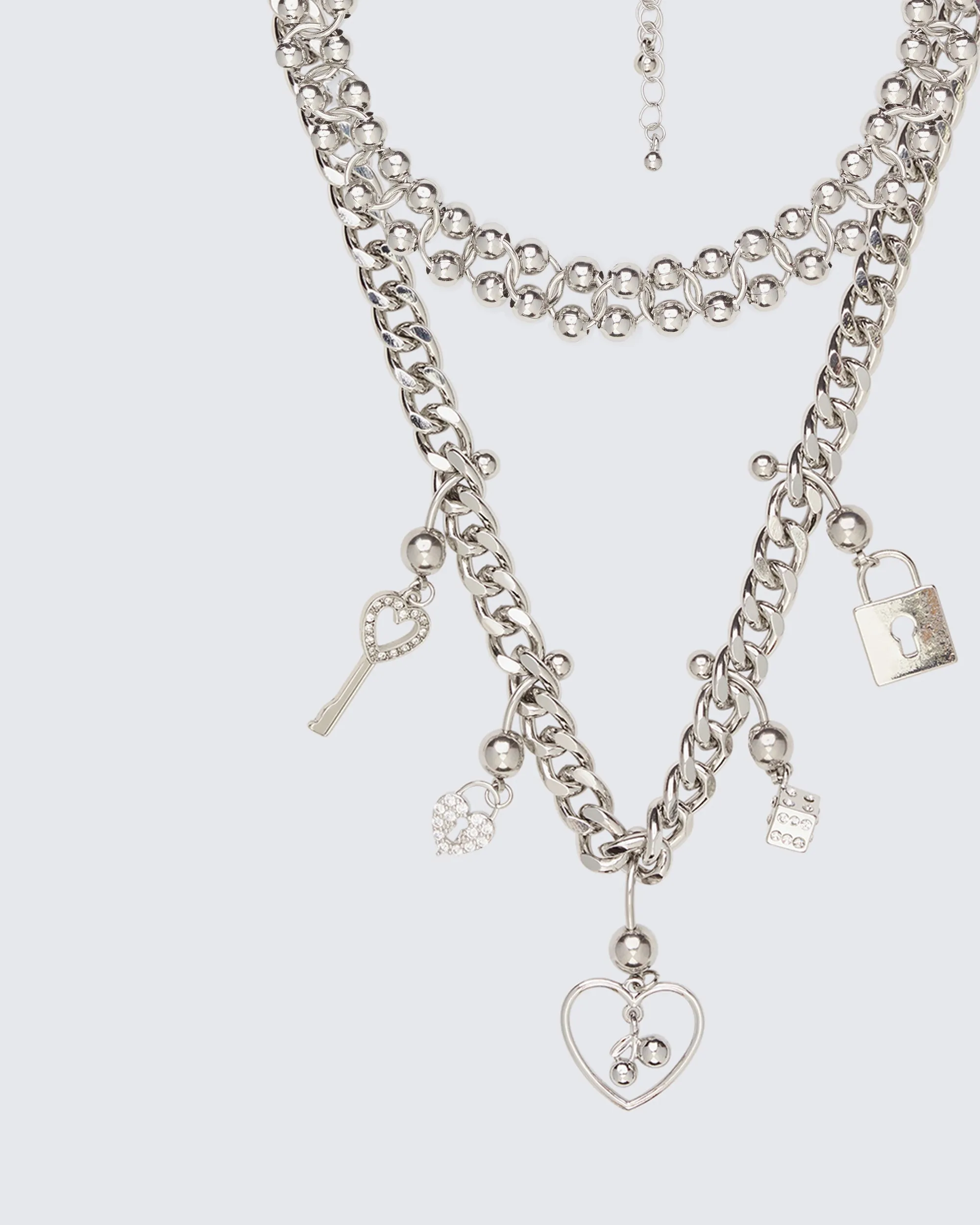 Darlene Silver Piercing Charm Necklace Stack sold by Finesse product image thumbnail 2