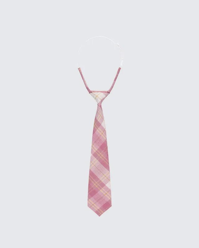 Valeska Pink Check Tie sold by Finesse