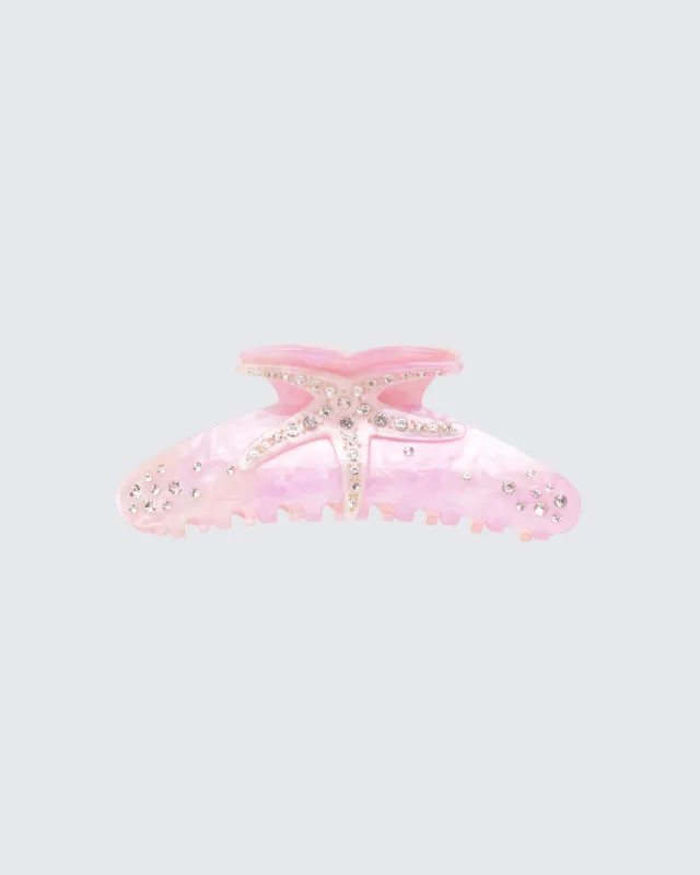 Kismet Pink Diamante Starfish Hair Claw sold by Finesse
