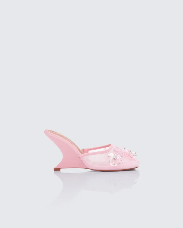 Brandi Pink Mesh Wedge Sandal sold by Finesse