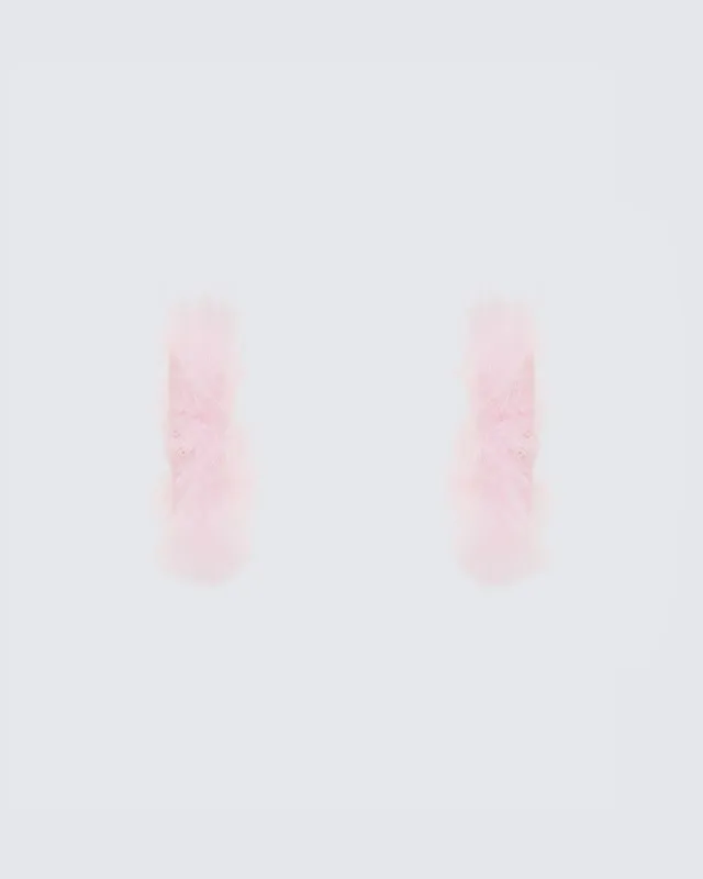 Huntleigh Pink Fur Hoop Earrings made by Finesse