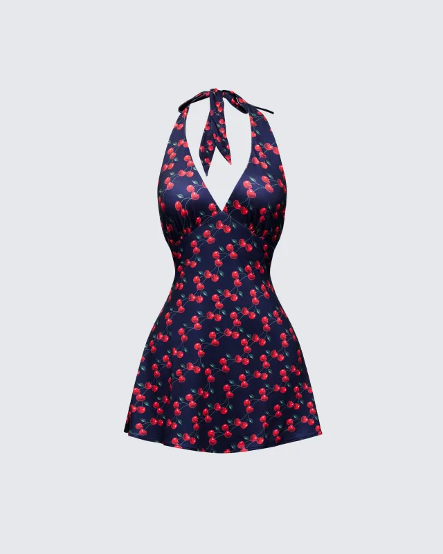 Pixie Multi Printed Halter Mini Dress sold by Finesse