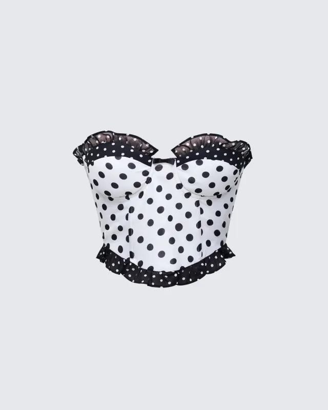 Pollyanna Multi Polka Dot Corset Top made by Finesse