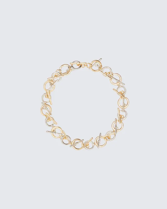 Candace Metal Mix T-Bar Choker sold by Finesse