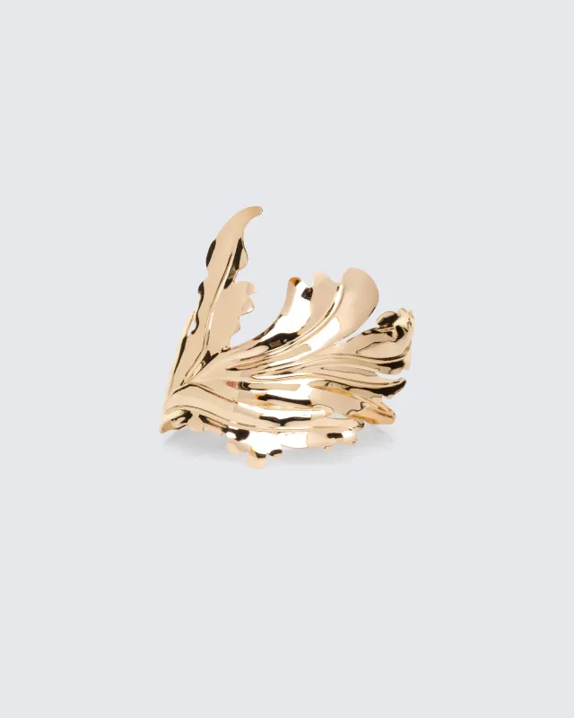 Evangeline Gold Leaf Arm Cuff sold by Finesse