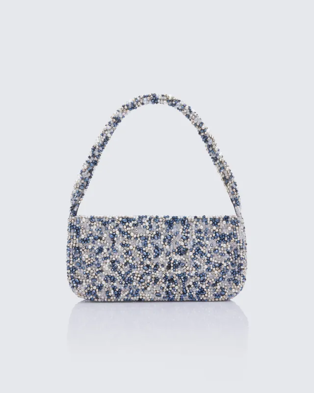 Asma Silver Beaded Shoulder Bag made by Finesse