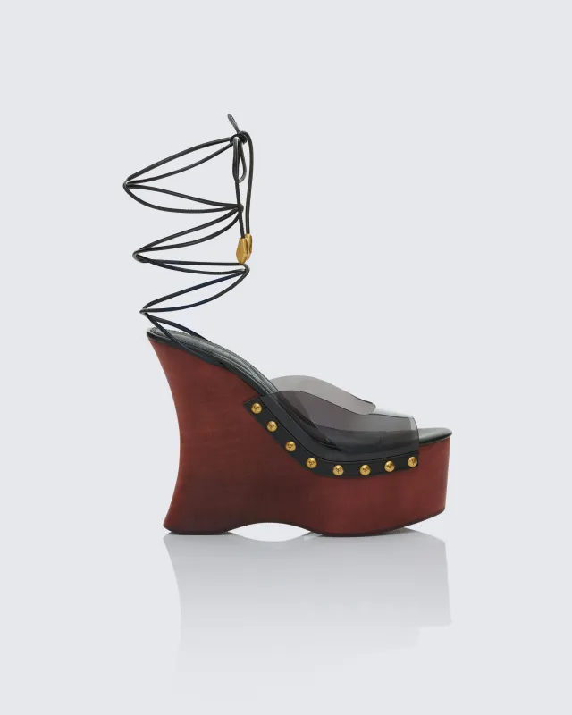 Arwa Black Perspex Wedges made by Finesse