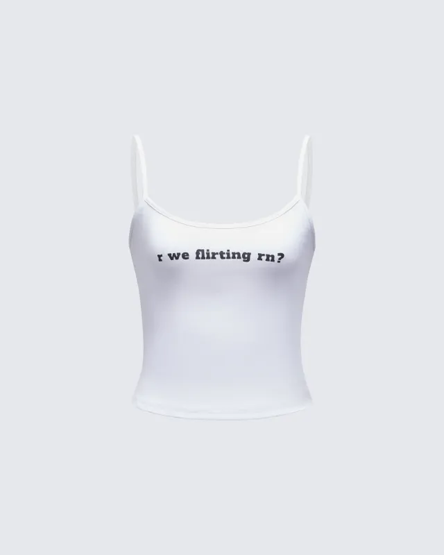 Callie White Slogan Jersey Cami Top sold by Finesse