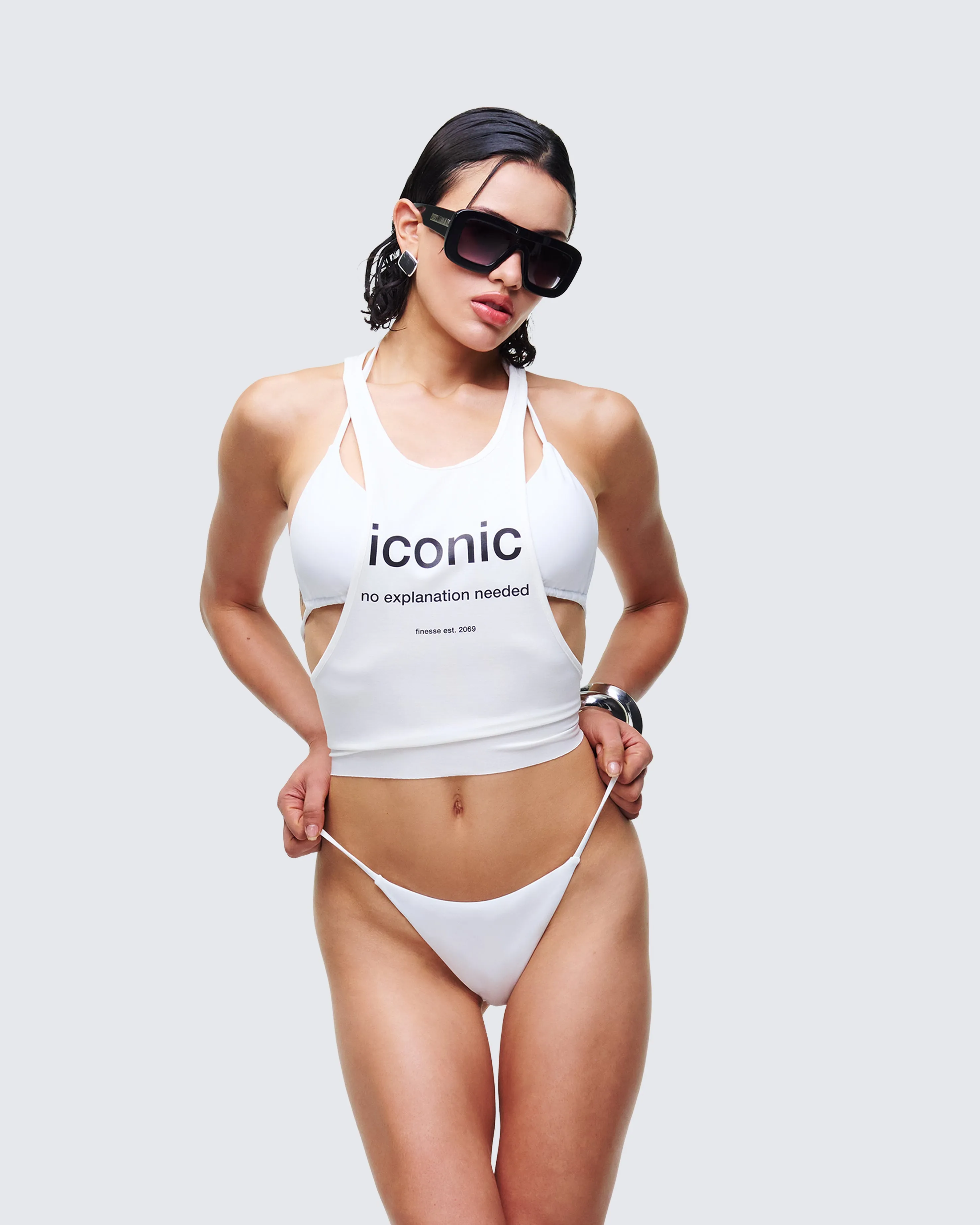 Dido White Cutaway Graphic Tank sold by Finesse product image thumbnail 3