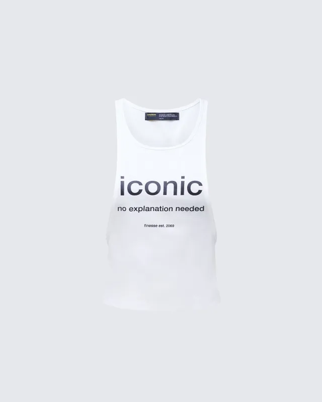 Dido White Cutaway Graphic Tank made by Finesse