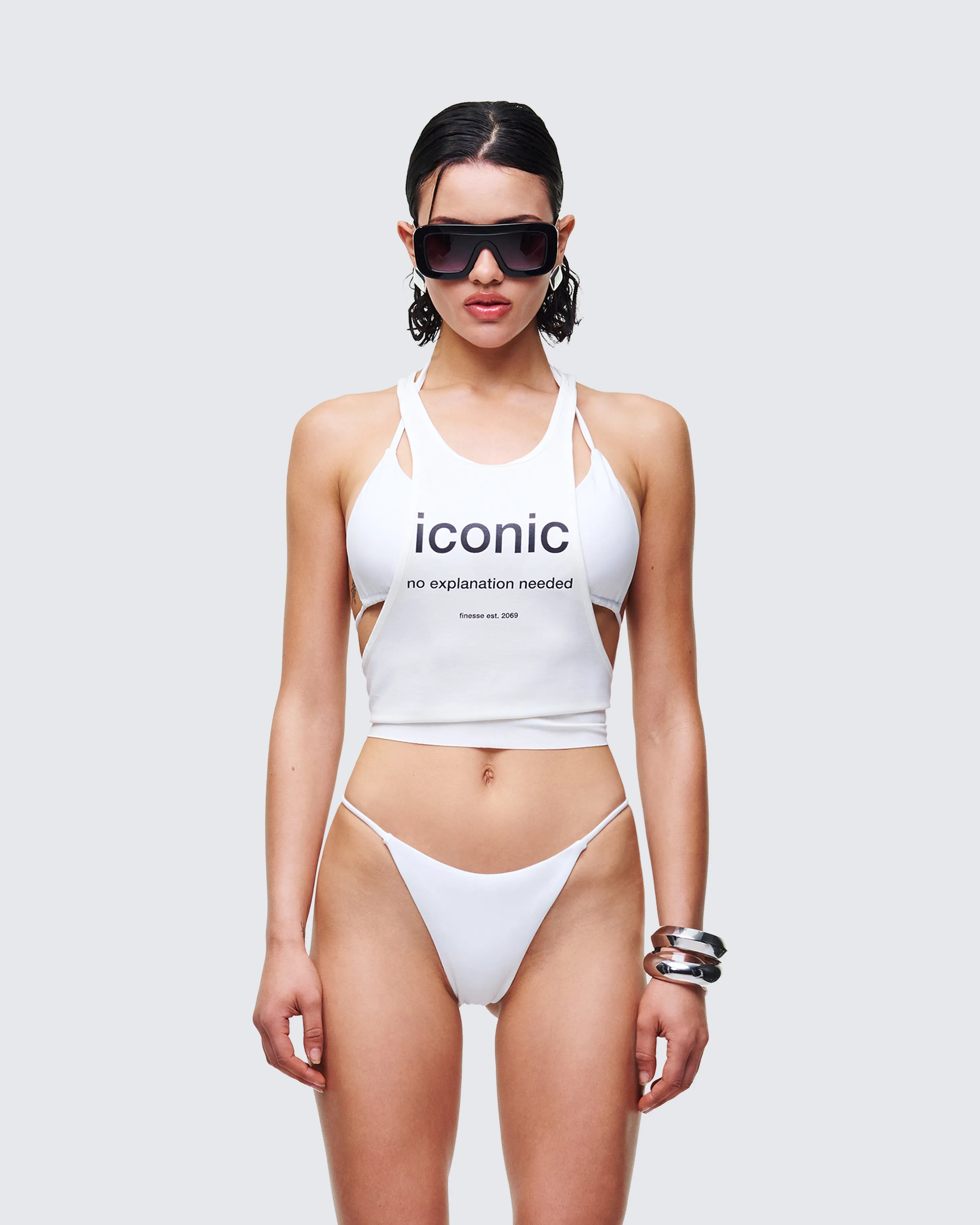 Dido White Cutaway Graphic Tank sold by Finesse product image thumbnail 2