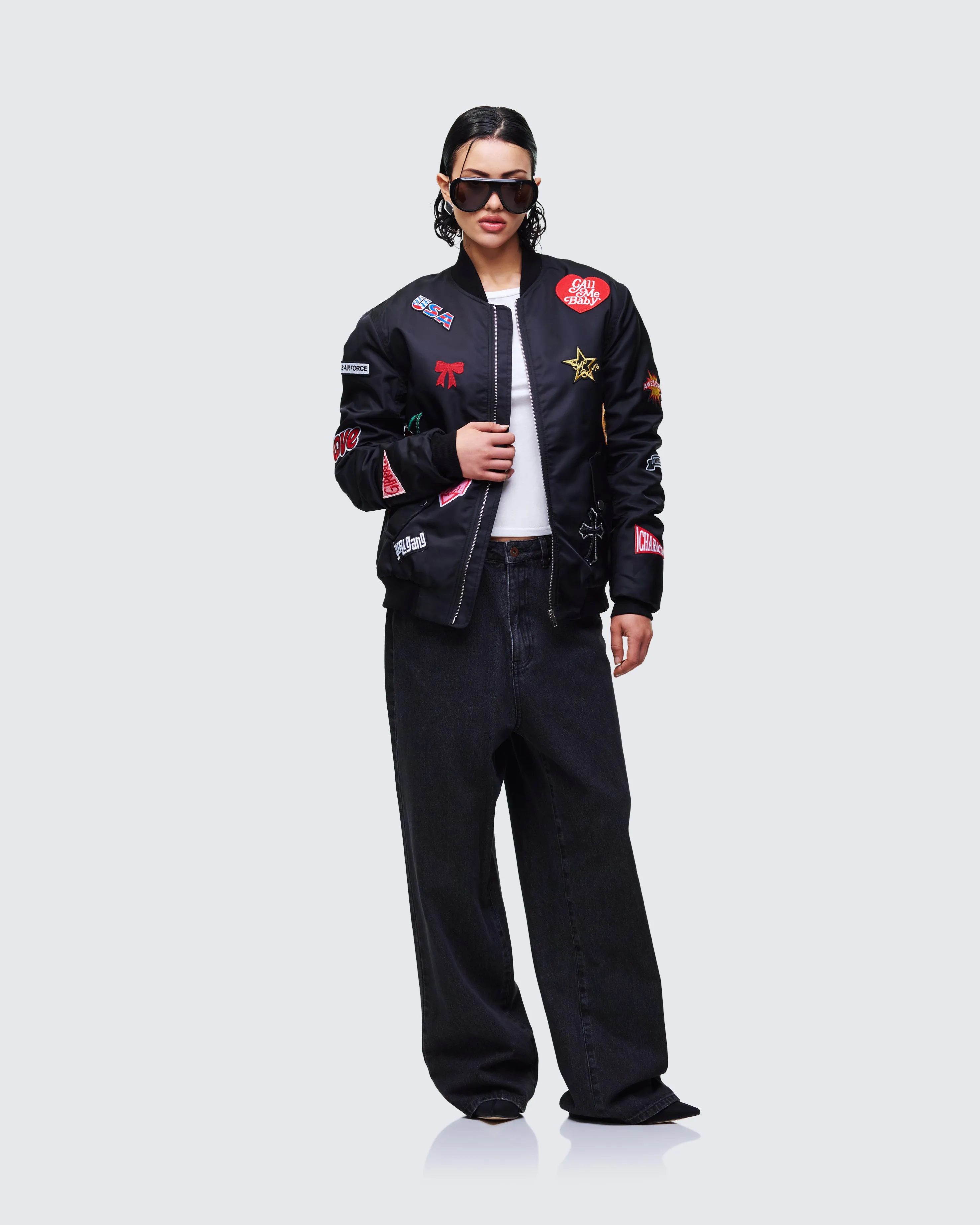 Becky Black Multi Patch Bomber sold by Finesse product image thumbnail 5