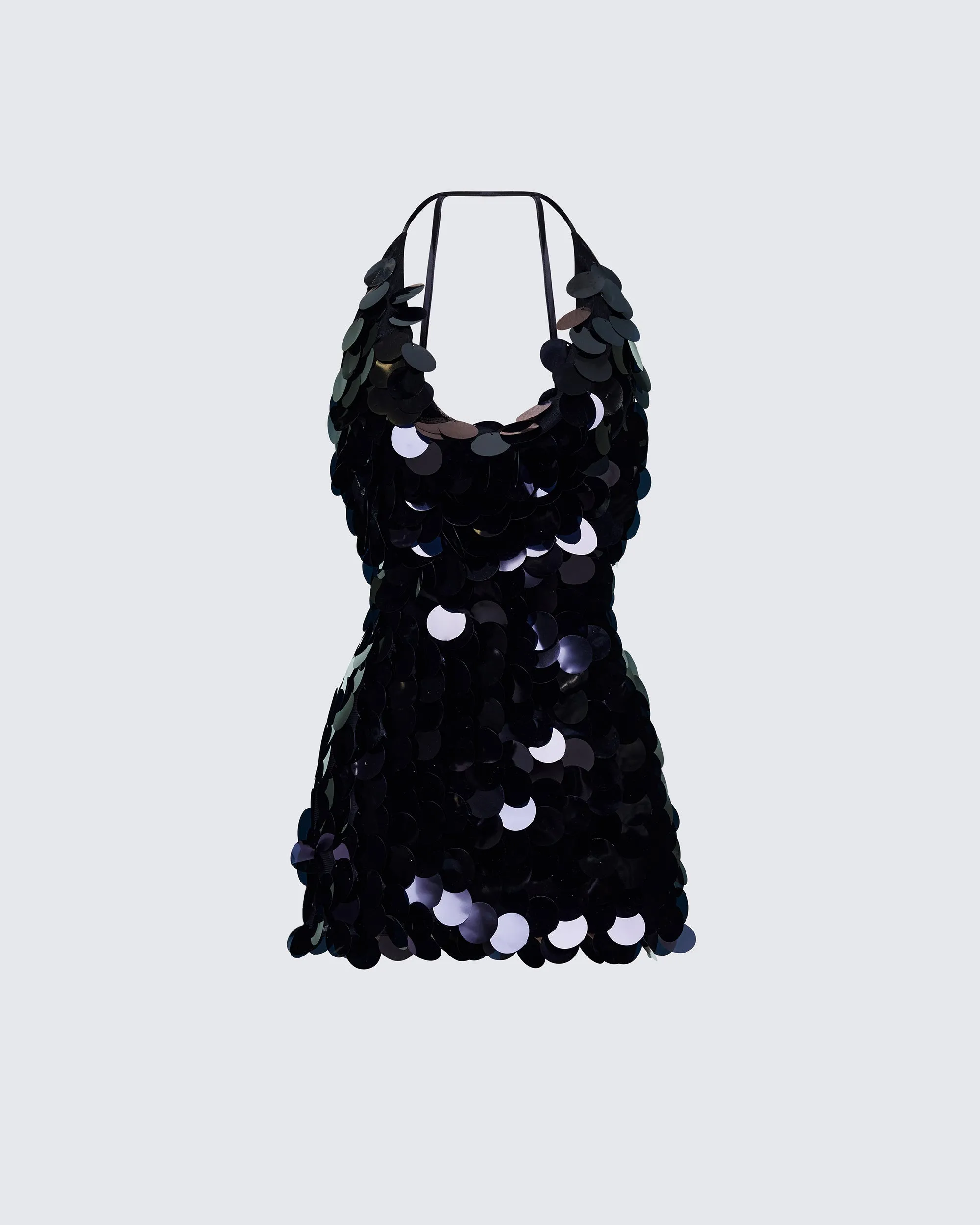 Deanah Black Disc Sequin Mini Dress sold by Finesse