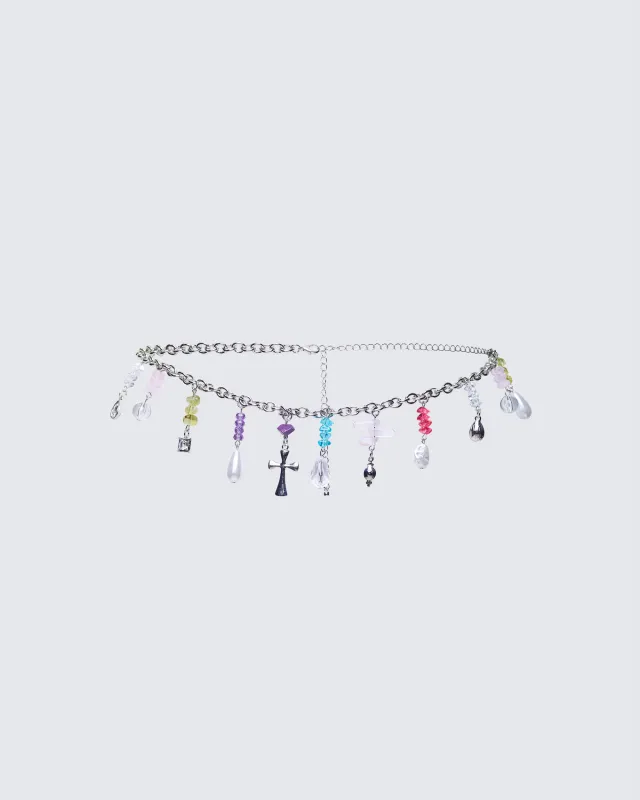 Solvine Silver Multi Charm Belly Chain made by Finesse