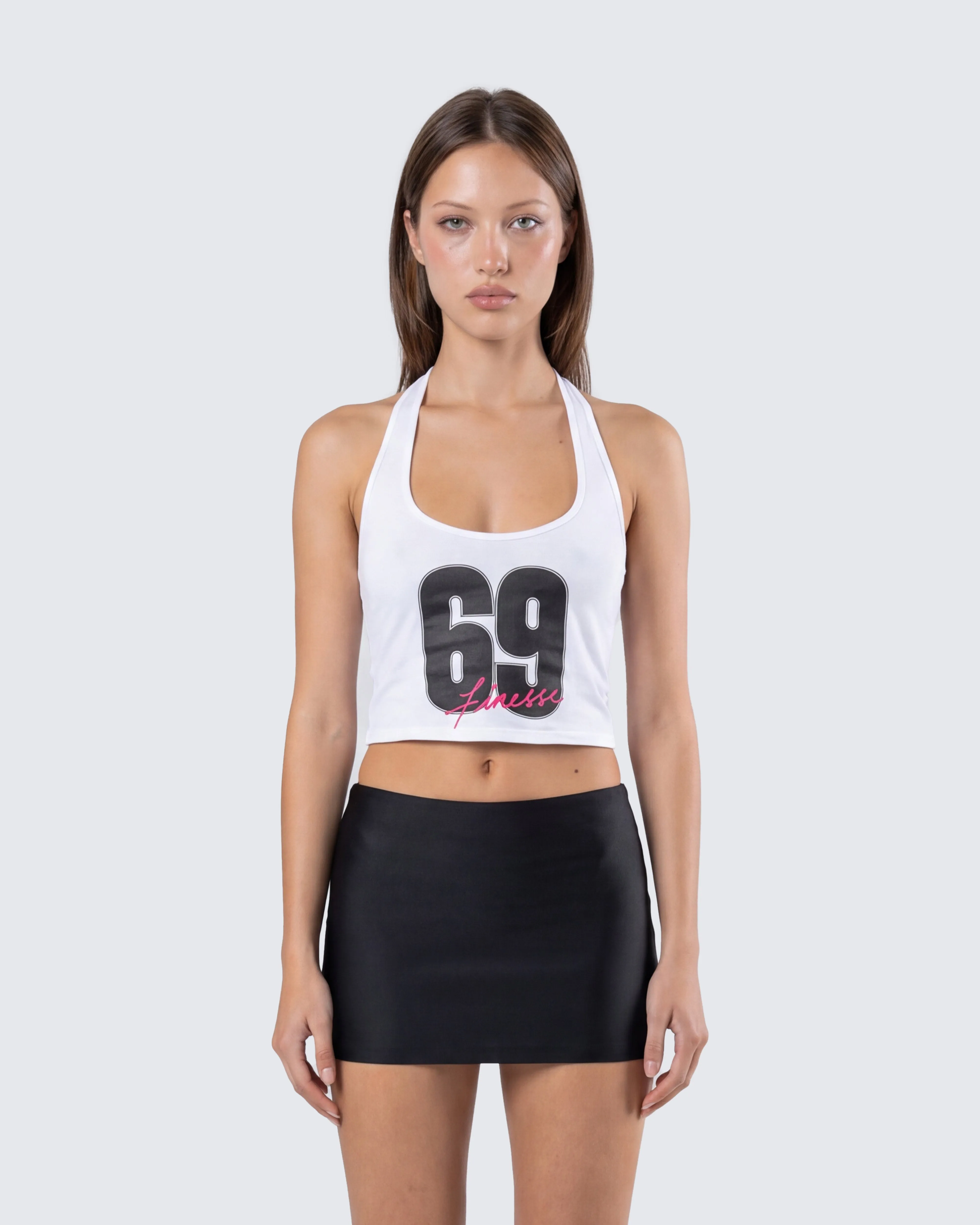 Shiloh White Graphic Halter Tank sold by Finesse product image thumbnail 2