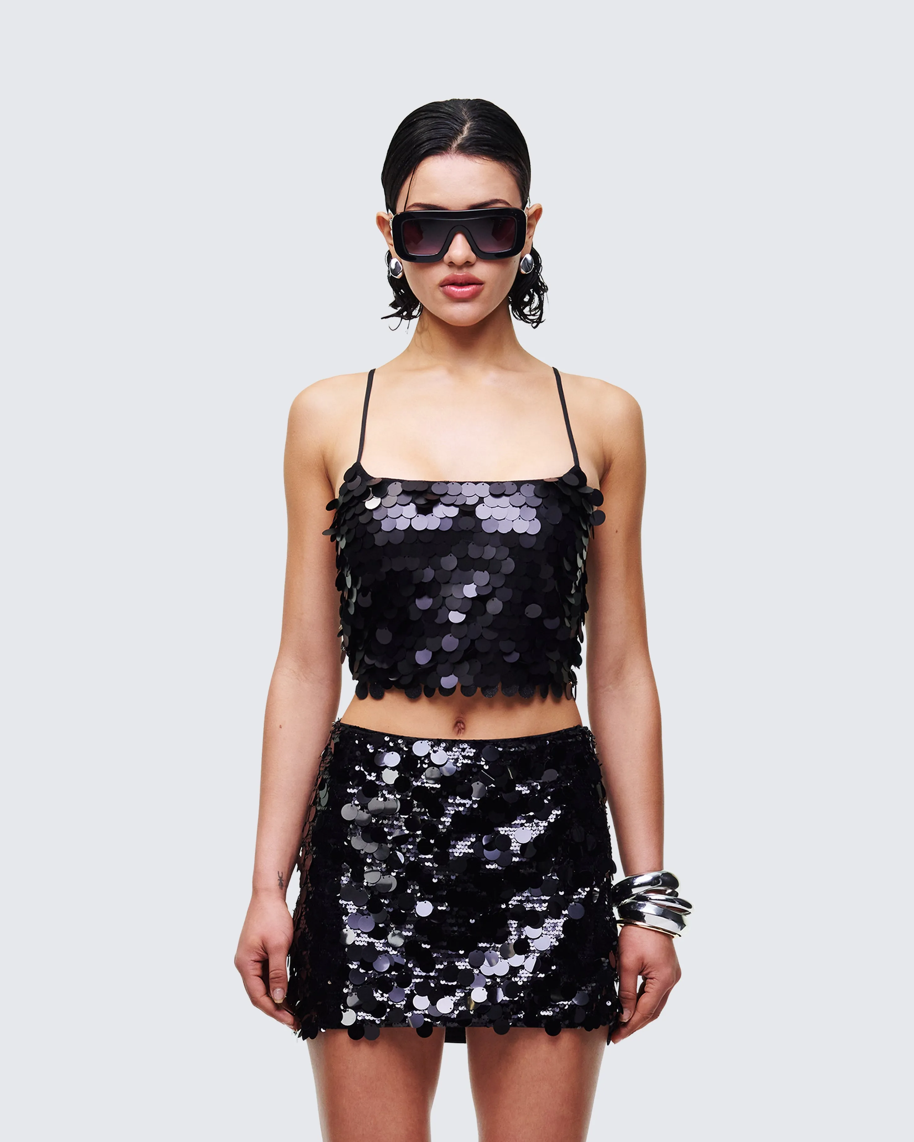 Mondana Black Sequin Cami Top sold by Finesse product image thumbnail 2