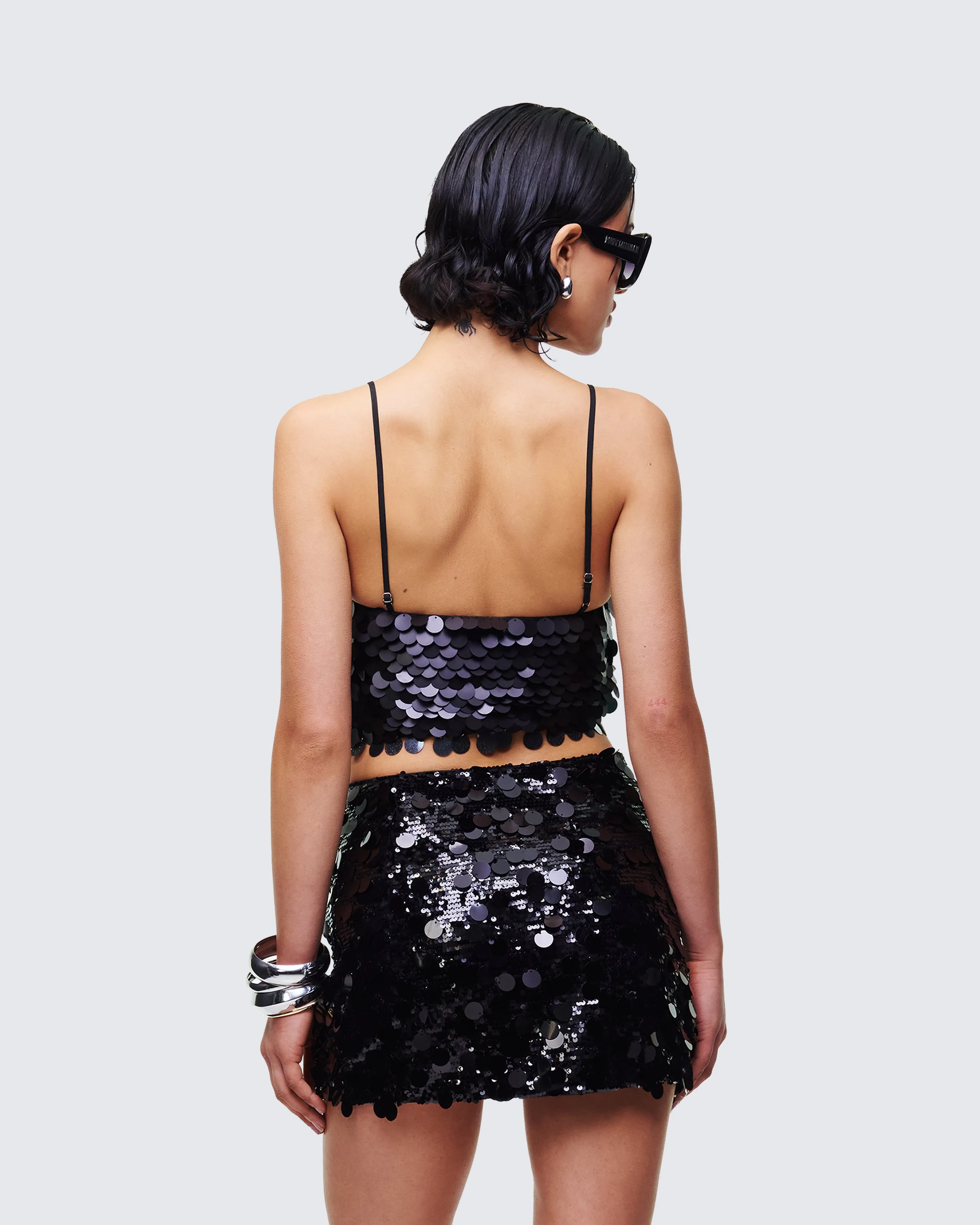 Mondana Black Sequin Cami Top sold by Finesse product image thumbnail 4