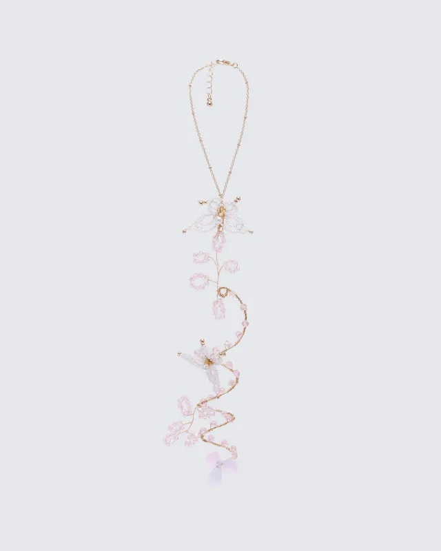 Cheryl Pink Butterfly Hand Harness made by Finesse