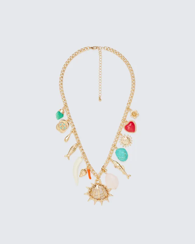 Eyelis Gold Summer Charm Necklace made by Finesse