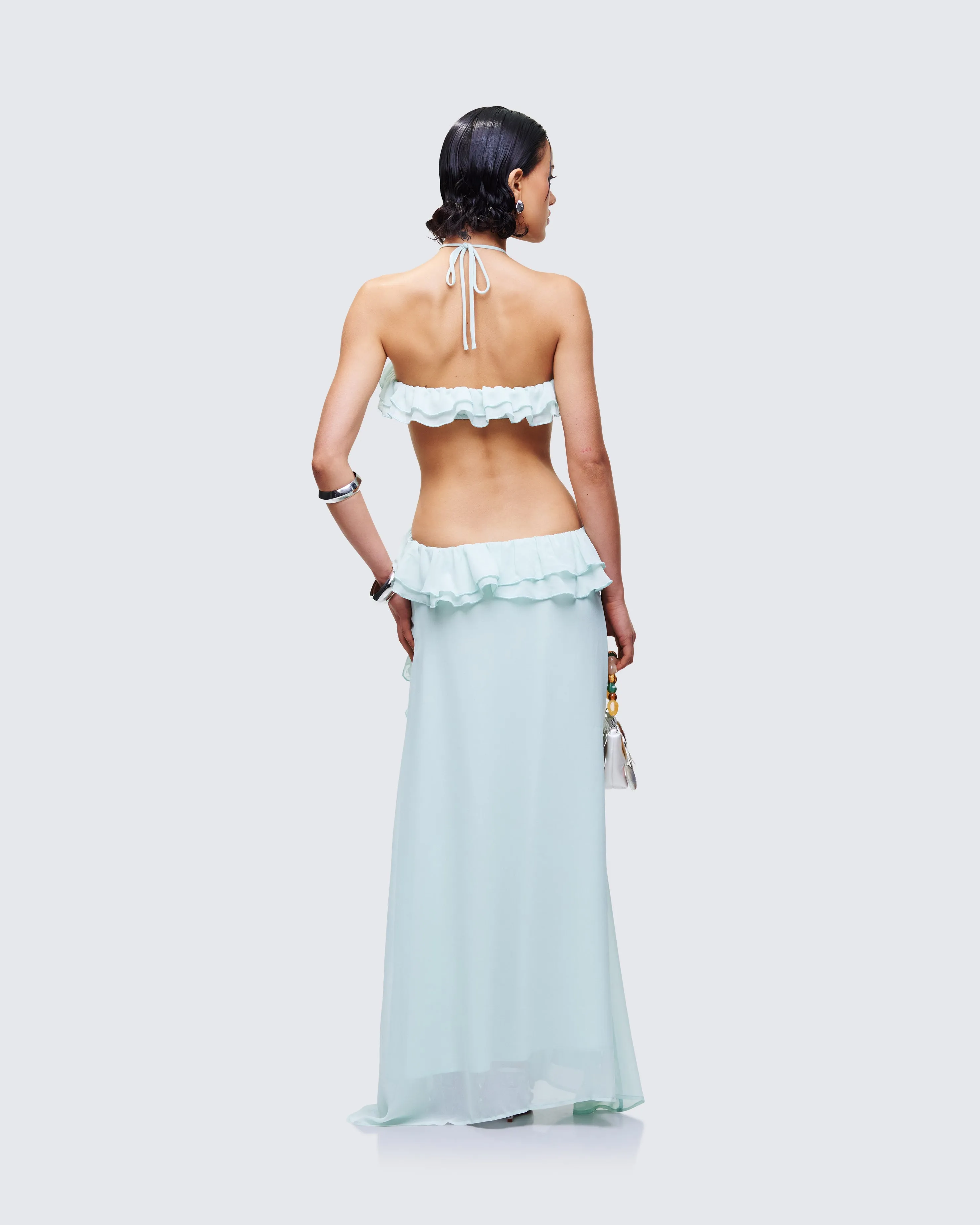Ocean Blue Tiered Ruffle Maxi Dress sold by Finesse product image thumbnail 5