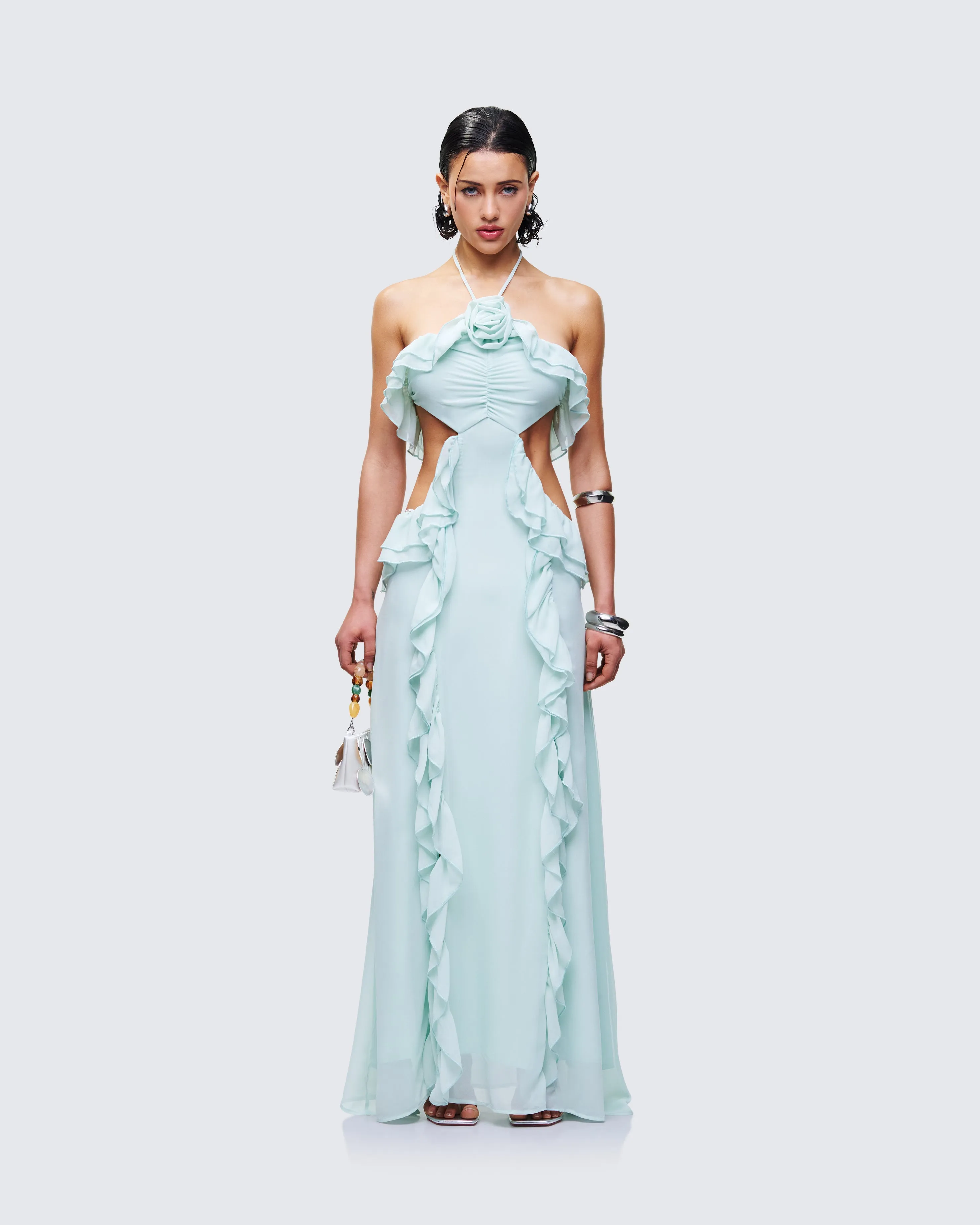 Ocean Blue Tiered Ruffle Maxi Dress sold by Finesse product image thumbnail 2